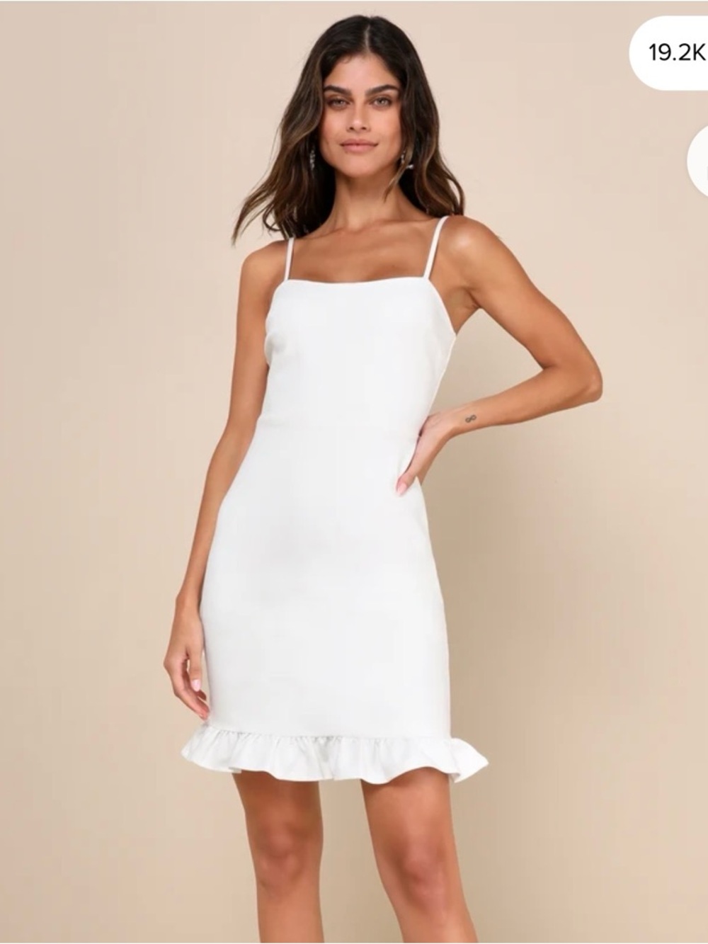 Spoonful of Sass White Ruffled Bodycon Mini Dress